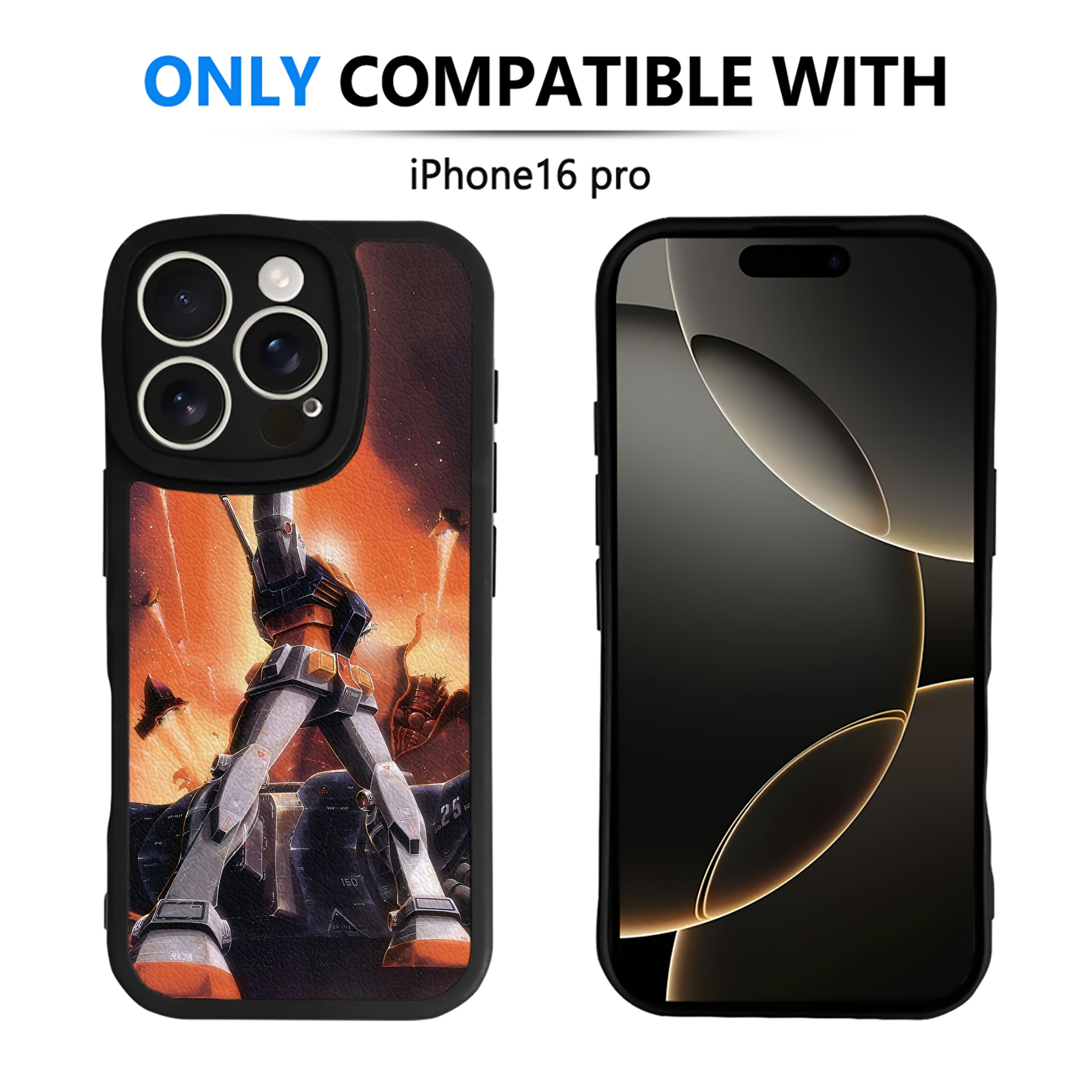 （画像用） 機動戦士ガンダム Mobile Suit Gundam 【iPhone 16シリーズ対応】シリコンスマホケース（レザー調） 材質：シリコン